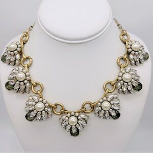 J. Crew Pearl and Jeweled Cluster Necklace